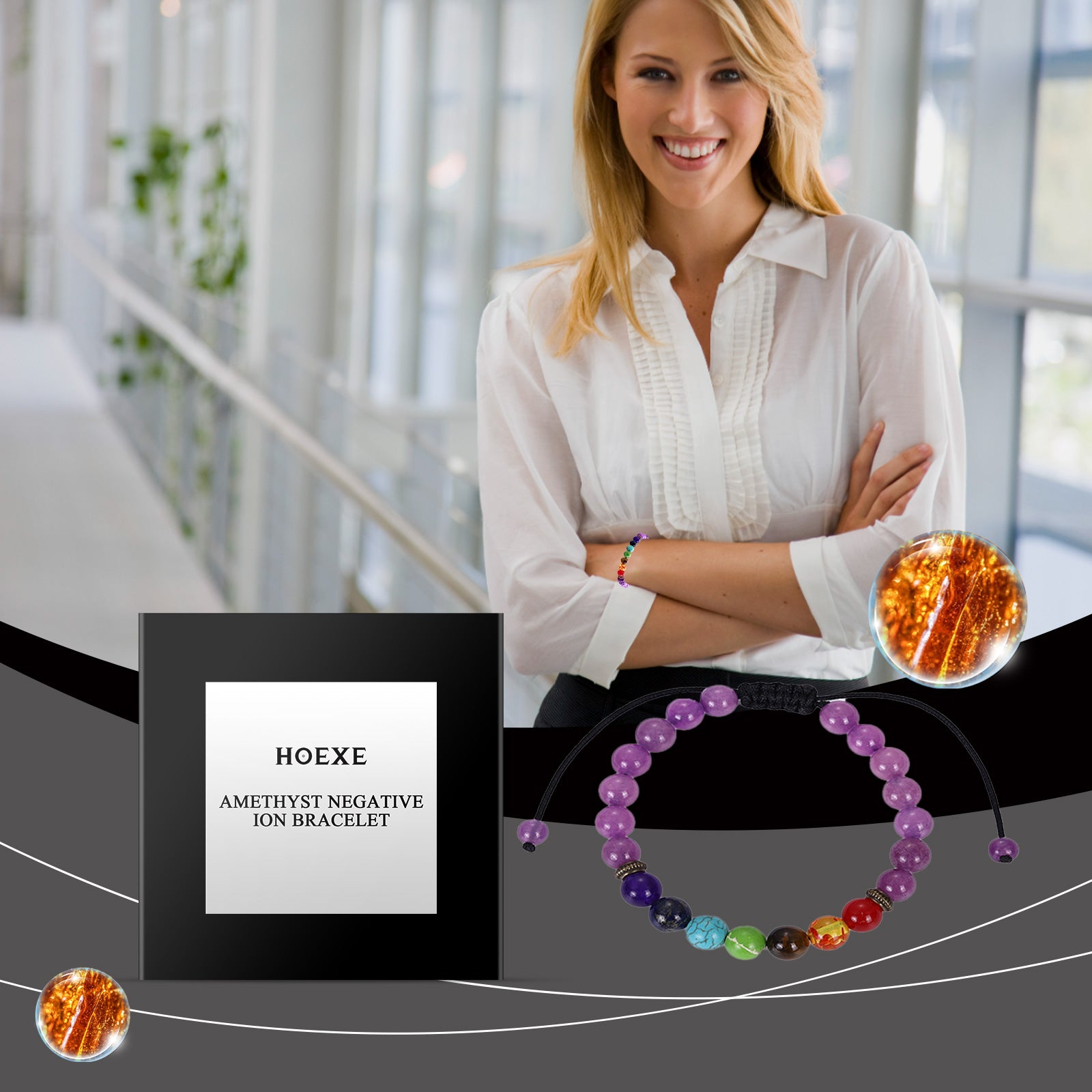 Amethyst & Crystal Healing Bracelet