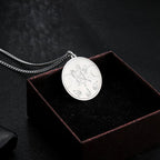 Ancient Symbol Moon Pentagram Stainless Steel Necklace