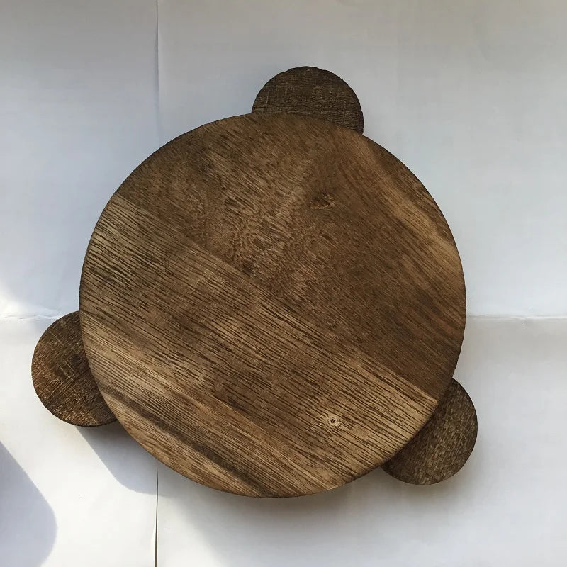 Pentacle Triquetra Wooden Altar Candlestick Plate