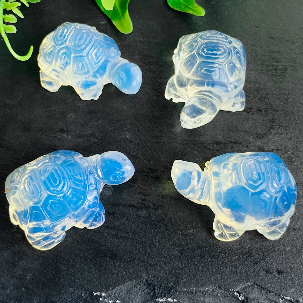 Crystal Turtle Figurine | Handcrafted Stone Altar Decor