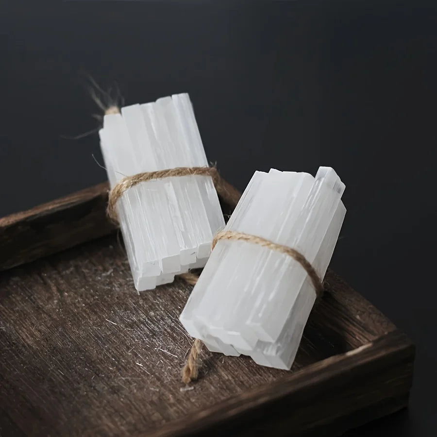 Selenite Wand Chips | Raw Crystal Sticks for Cleansing & Ritual