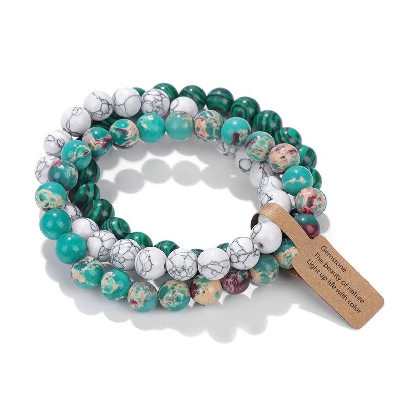 Amethyst Crystal Bracelet Stack | Natural Stone Multi-Layer Healing Bracelet for Women