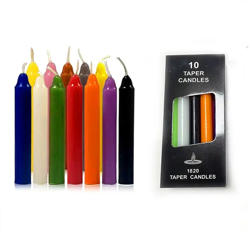 10-Pack Spell Candles | Colored Chime Candles for Rituals, Meditation & Witchcraft