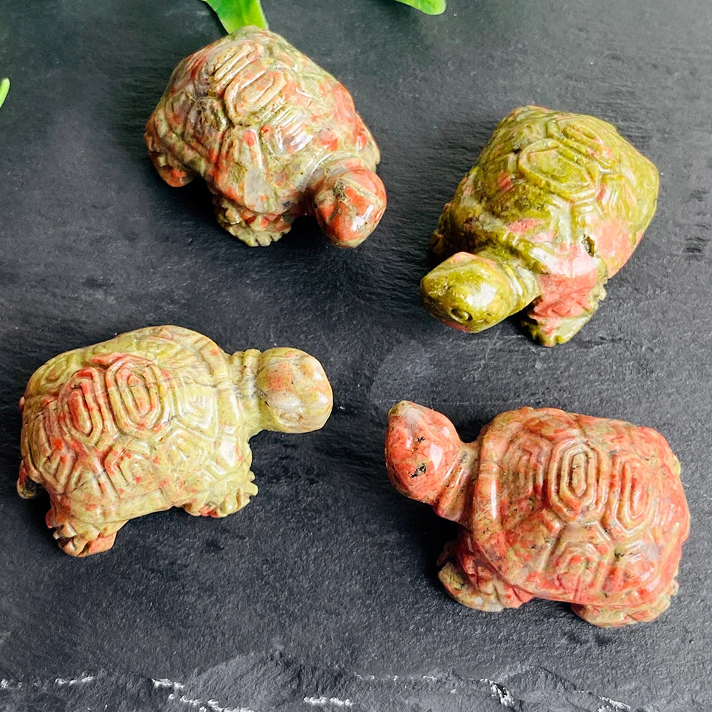 Crystal Turtle Figurine | Handcrafted Stone Altar Decor