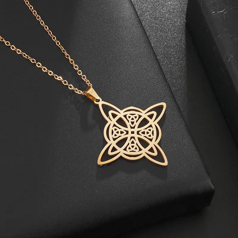 Celtic Trinity Knot Necklace | Stainless Steel Witch's Knot Pendant