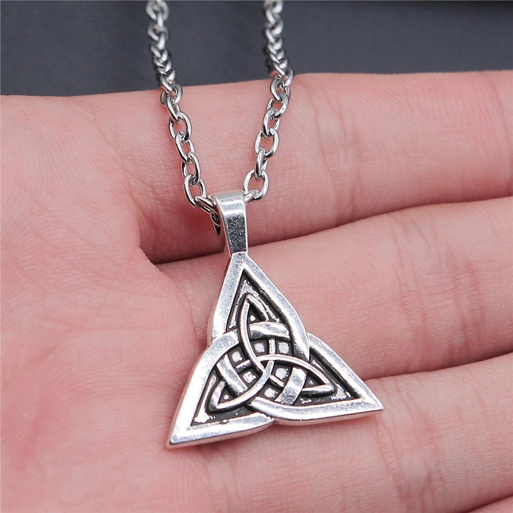 Triquetra Trinity Knot Necklace | Celtic Witch Amulet Pendant