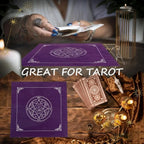 Pentagram Altar Cloth & Tarot Drawstring Pouch Set | Velvet Tarot Reading Mat for Witchcraft & Divination