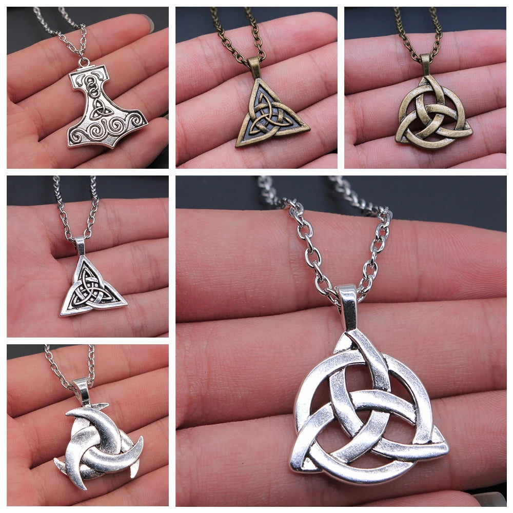 Triquetra Trinity Knot Necklace | Celtic Witch Amulet Pendant