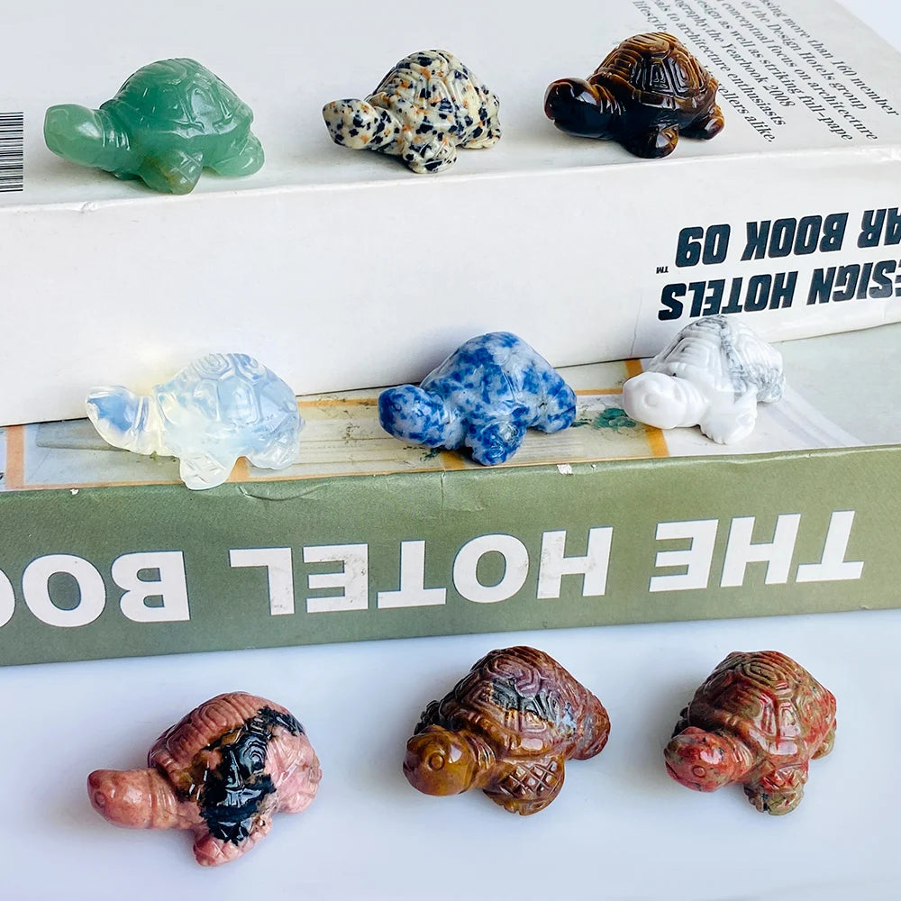 Crystal Turtle Figurine | Handcrafted Stone Altar Decor