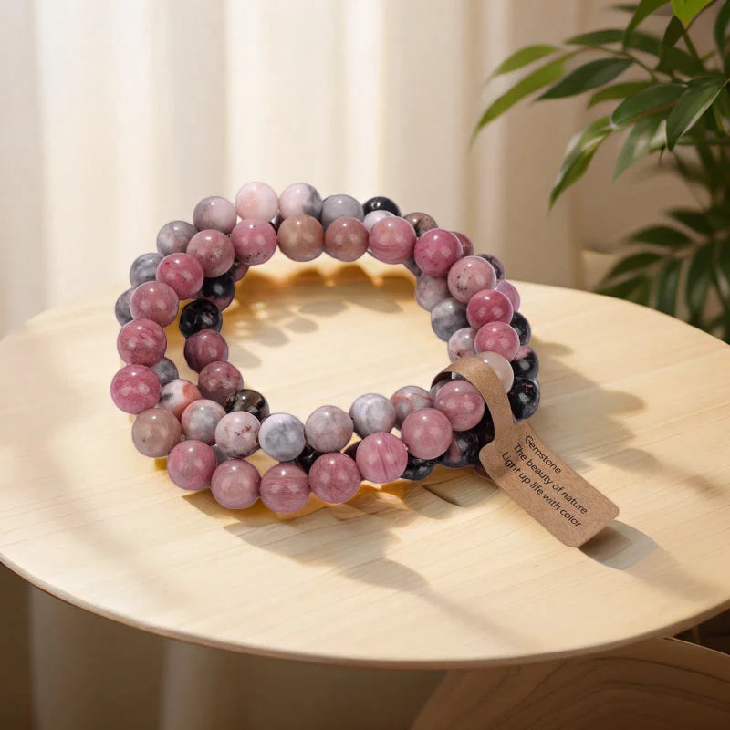Amethyst Crystal Bracelet Stack | Natural Stone Multi-Layer Healing Bracelet for Women
