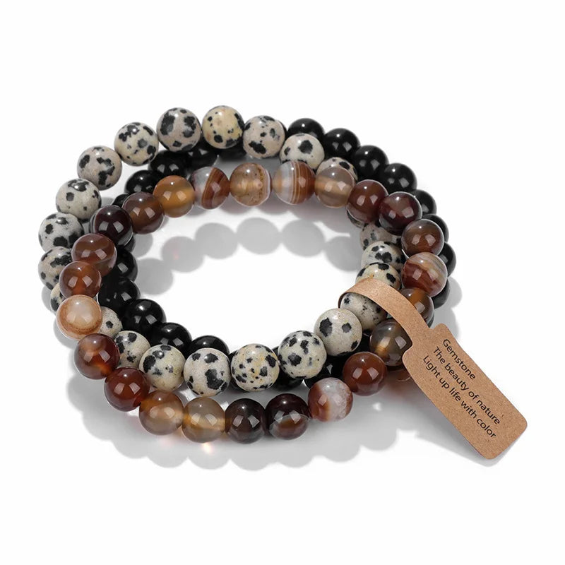 Amethyst Crystal Bracelet Stack | Natural Stone Multi-Layer Healing Bracelet for Women