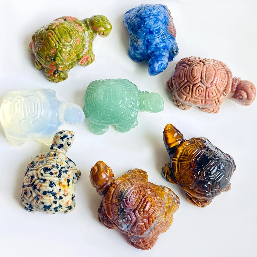 Crystal Turtle Figurine | Handcrafted Stone Altar Decor
