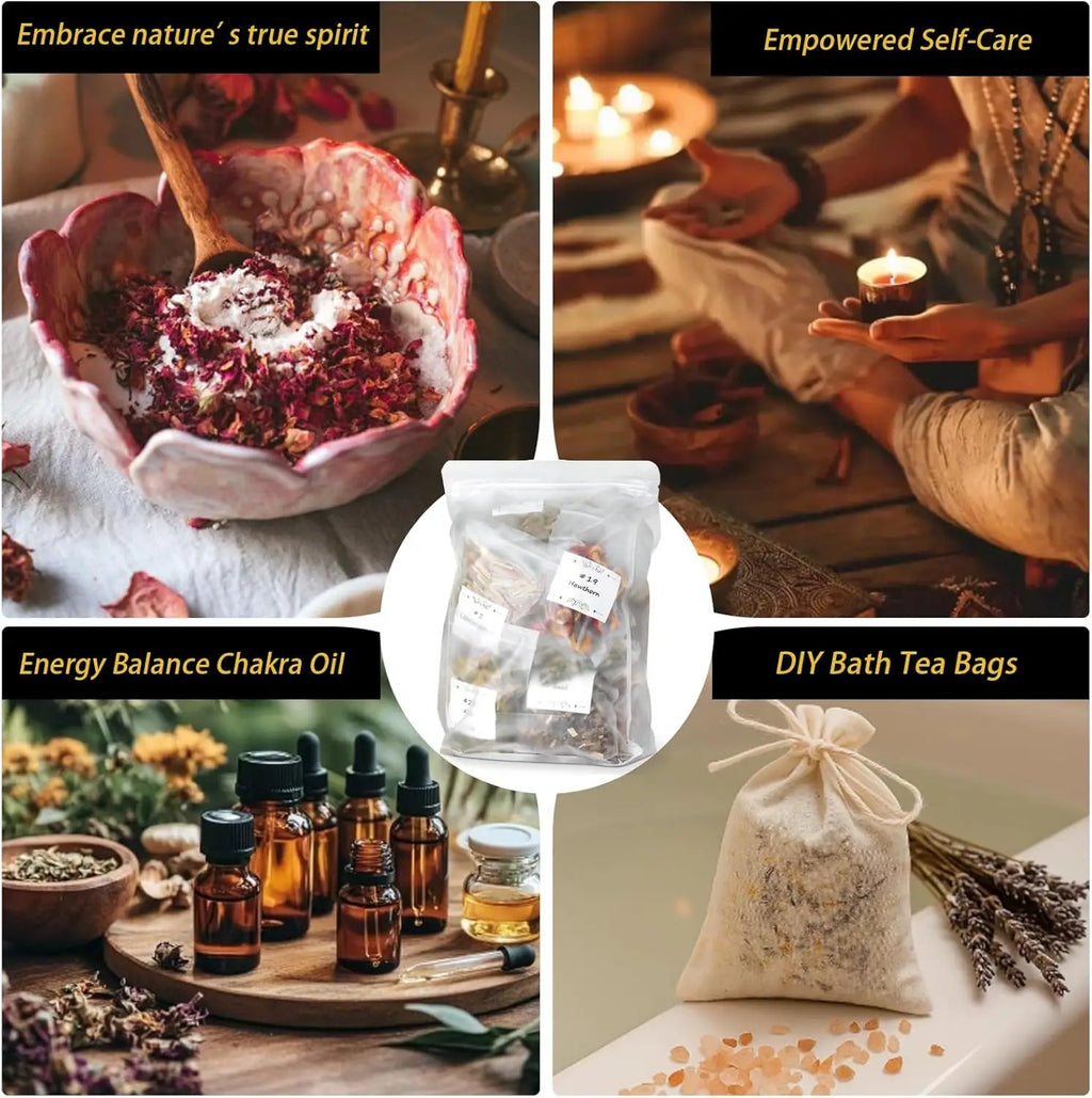 32pc Dried Herbs for Witchcraft | Wiccan Ritual Herb Kit for Spells, Pagan Practice & Magic