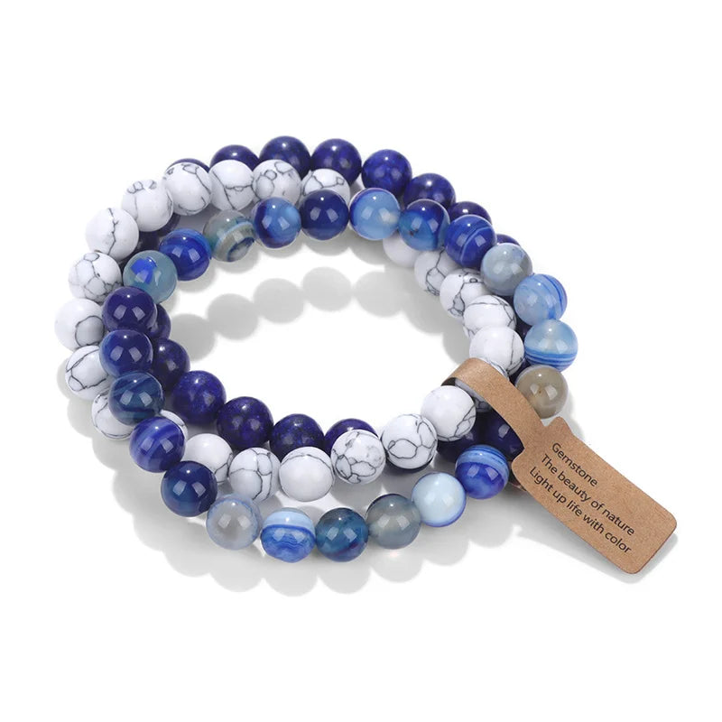 Amethyst Crystal Bracelet Stack | Natural Stone Multi-Layer Healing Bracelet for Women