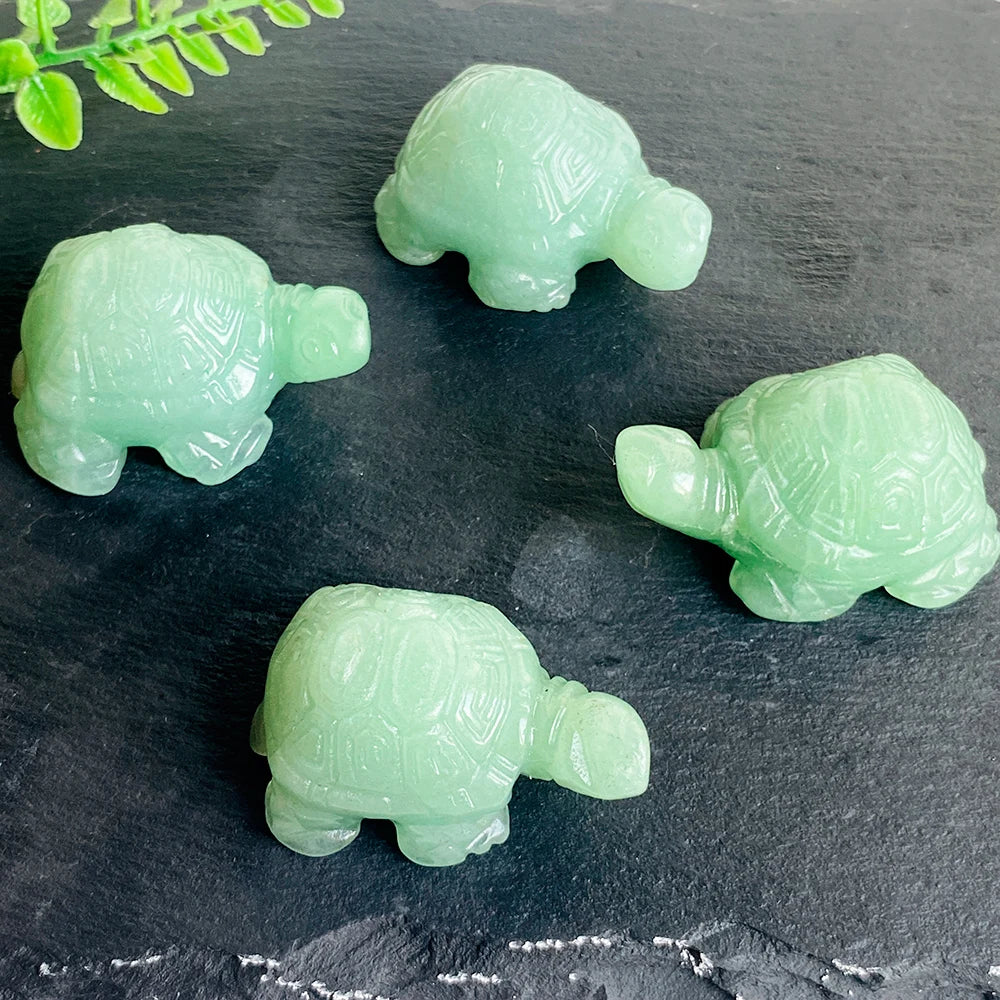 Crystal Turtle Figurine | Handcrafted Stone Altar Decor
