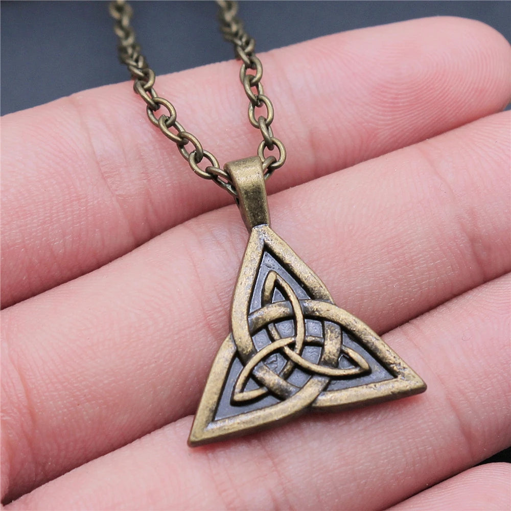 Triquetra Trinity Knot Necklace | Celtic Witch Amulet Pendant