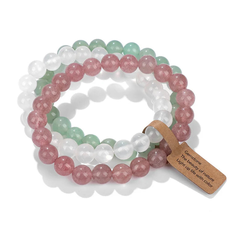 Amethyst Crystal Bracelet Stack | Natural Stone Multi-Layer Healing Bracelet for Women