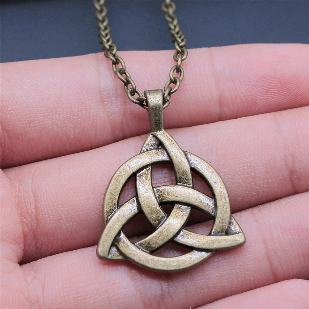 Triquetra Trinity Knot Necklace | Celtic Witch Amulet Pendant