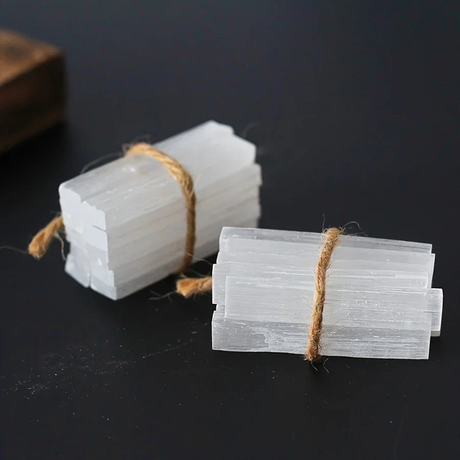 Selenite Wand Chips | Raw Crystal Sticks for Cleansing & Ritual