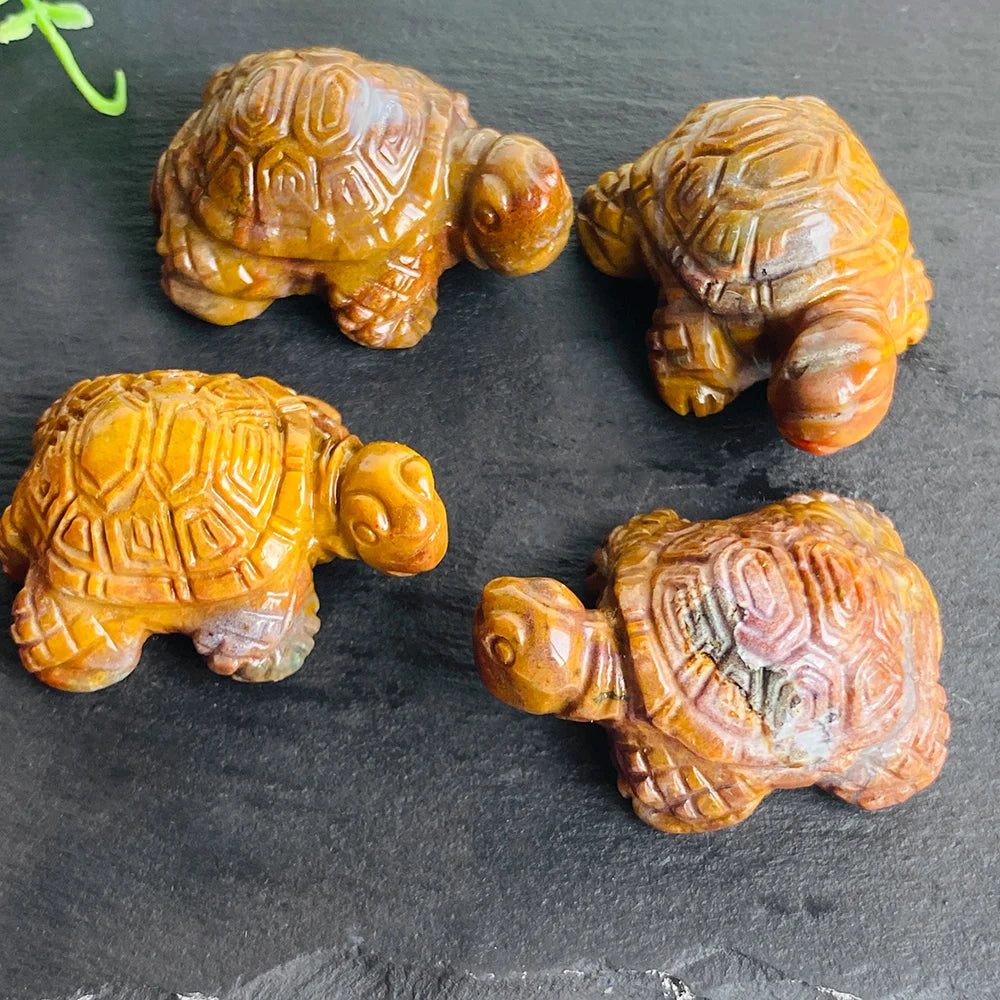Crystal Turtle Figurine | Handcrafted Stone Altar Decor