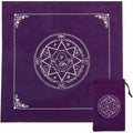 Pentagram Altar Cloth & Tarot Drawstring Pouch Set | Velvet Tarot Reading Mat for Witchcraft & Divination