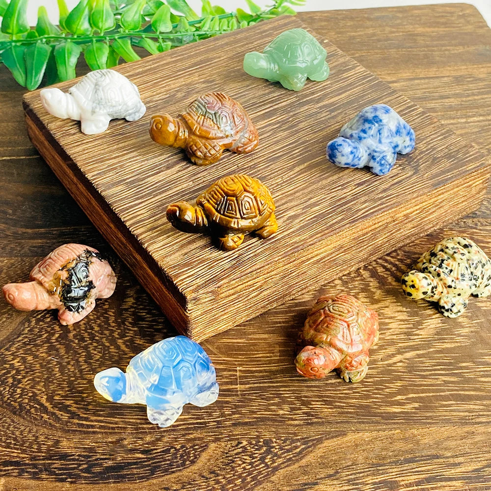Crystal Turtle Figurine | Handcrafted Stone Altar Decor