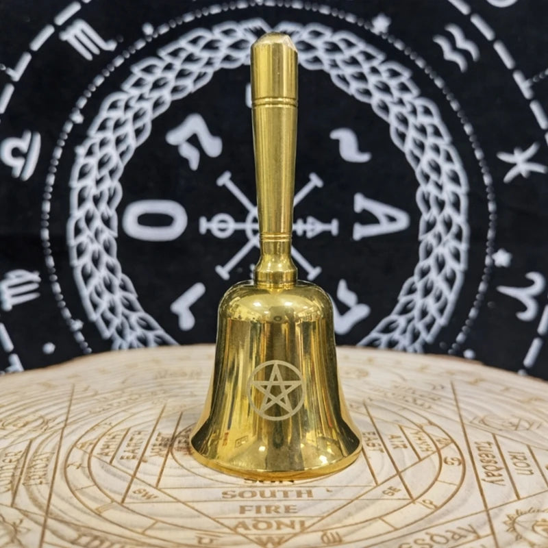 Triple Moon Altar Bell | Metal Ritual Bell for Witchcraft, Meditation & Tarot