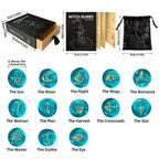 Witch Runes Glass Stones Set | 13pc Engraved Divination Kit with Velvet Pouch for Beginners