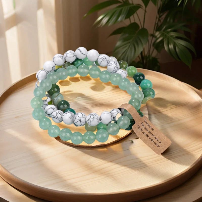 Amethyst Crystal Bracelet Stack | Natural Stone Multi-Layer Healing Bracelet for Women