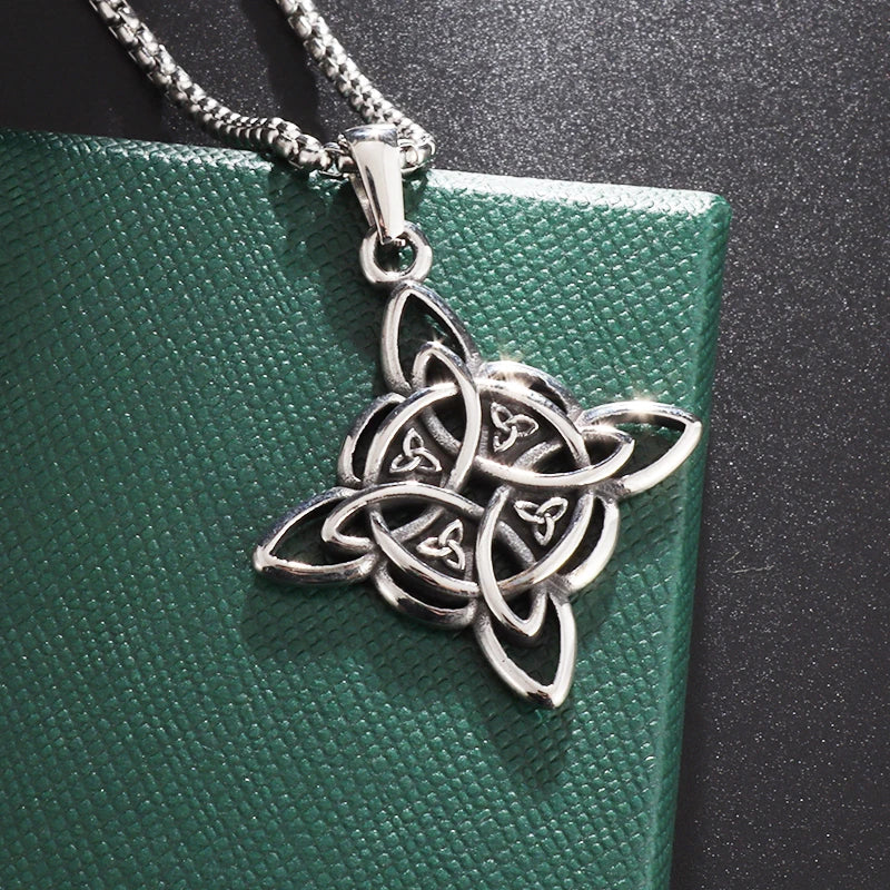 Celtic Trinity Knot Necklace | Stainless Steel Witch's Knot Pendant