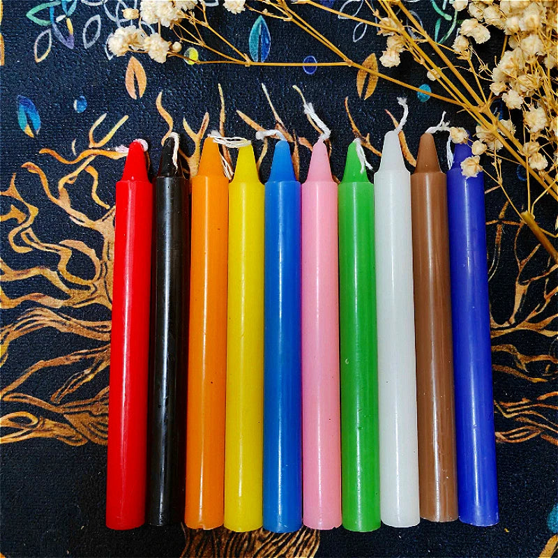 10-Pack Spell Candles | Colored Chime Candles for Rituals, Meditation & Witchcraft