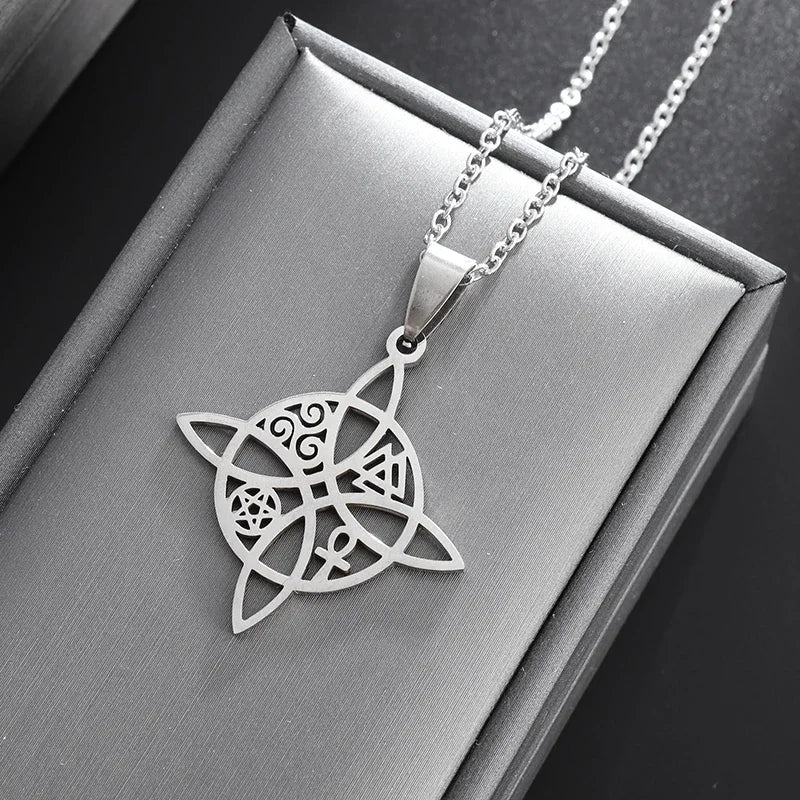 Celtic Trinity Knot Necklace | Stainless Steel Witch's Knot Pendant